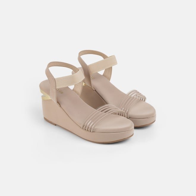 Mochi Women Beige Casual Sandals (SKU: 34-419-20-36)