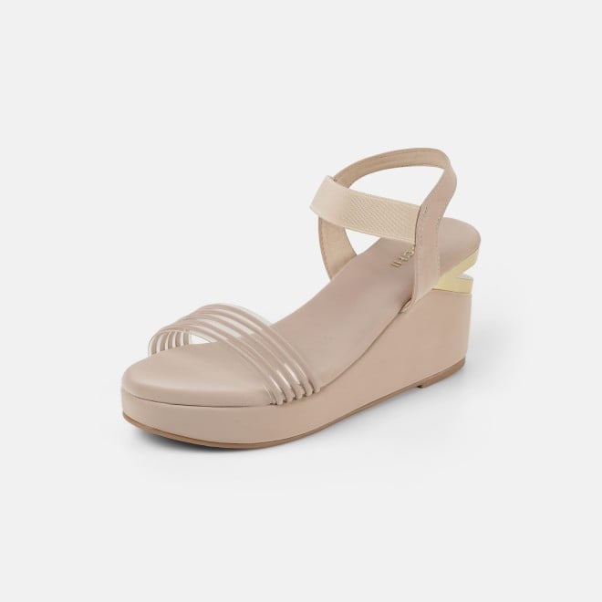Mochi Women Beige Casual Sandals (SKU: 34-419-20-36)