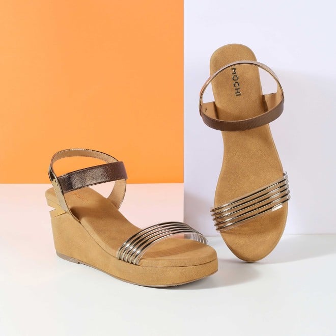 Mochi Women Antic-gold Casual Sandals