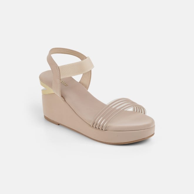 Mochi Women Beige Casual Sandals (SKU: 34-419-20-36)