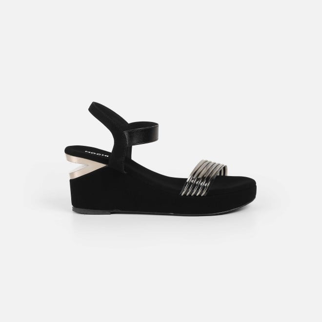 Mochi Women Black Casual Sandals (SKU: 34-419-11-36)