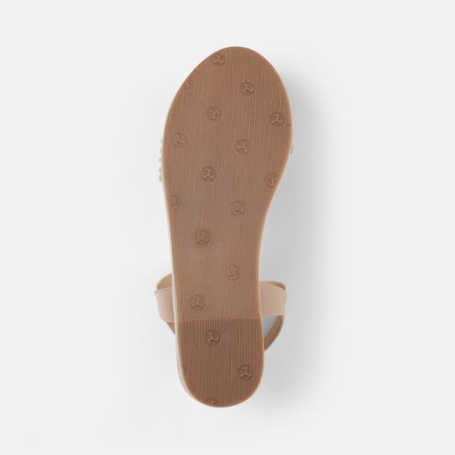 Mochi Women Beige Casual Sandals (SKU: 34-419-20-36)