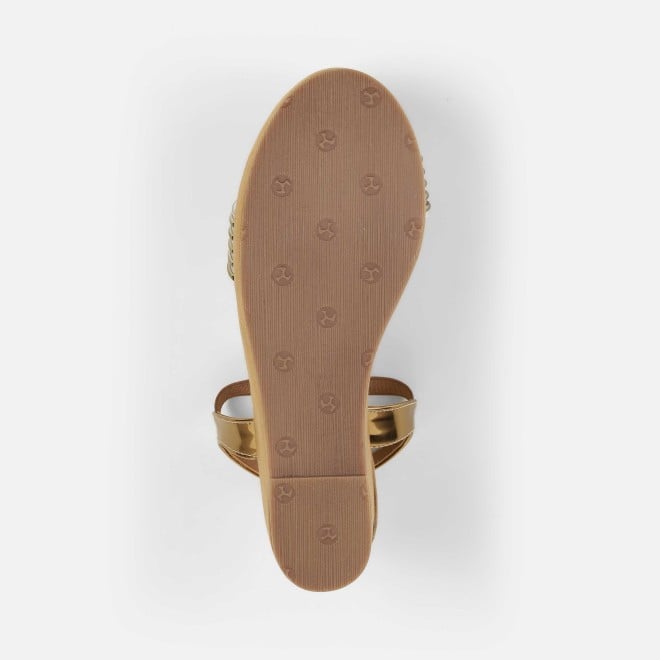 Mochi Women Antic-gold Casual Sandals (SKU: 34-419-28-36)