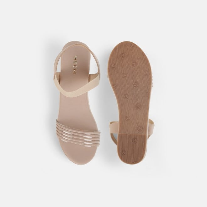 Mochi Women Beige Casual Sandals (SKU: 34-419-20-36)