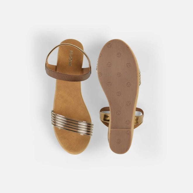 Mochi Women Antic-gold Casual Sandals (SKU: 34-419-28-36)