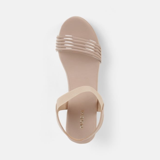 Mochi Women Beige Casual Sandals (SKU: 34-419-20-36)