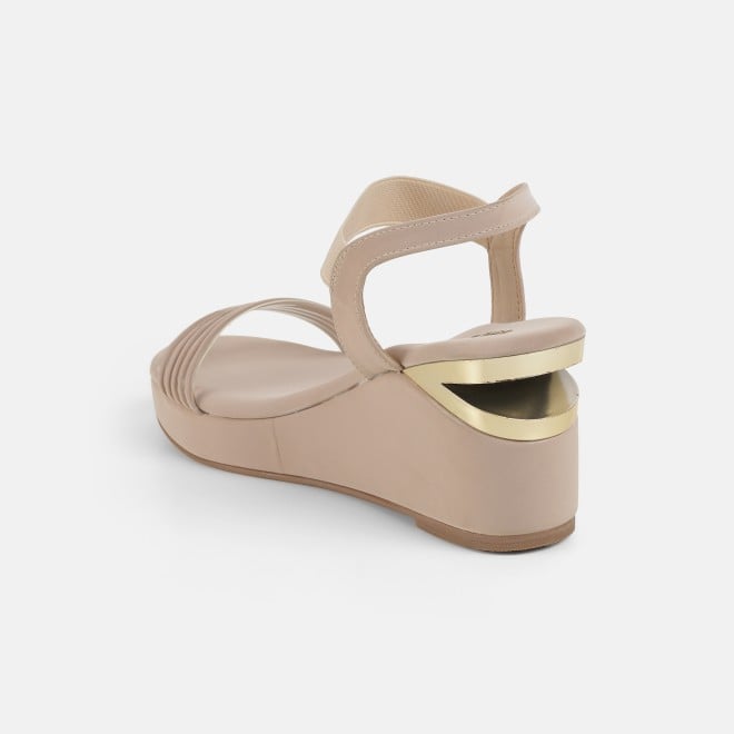 Mochi Women Beige Casual Sandals (SKU: 34-419-20-36)
