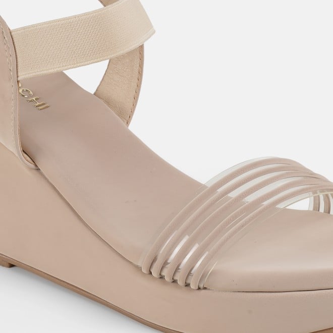 Mochi Women Beige Casual Sandals (SKU: 34-419-20-36)