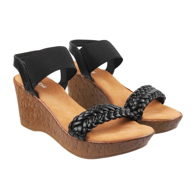 Mochi Women Black Casual Sandals