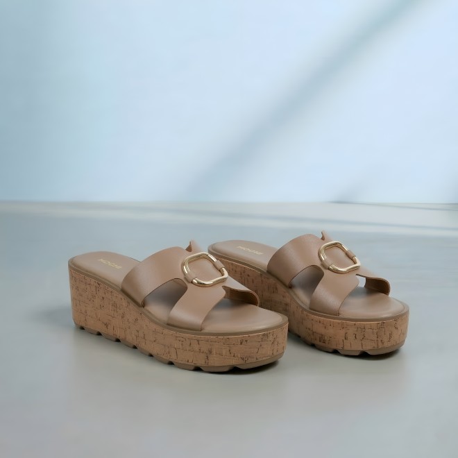 Mochi Women Beige Casual Slip Ons (SKU: 34-420-20-35)