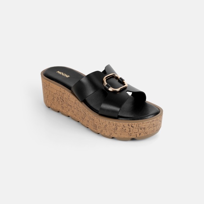 Mochi Women Black Casual Slip Ons (SKU: 34-420-11-35)