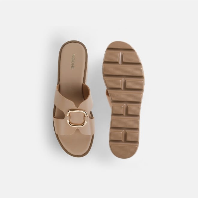 Mochi Women Beige Casual Slip Ons (SKU: 34-420-20-35)