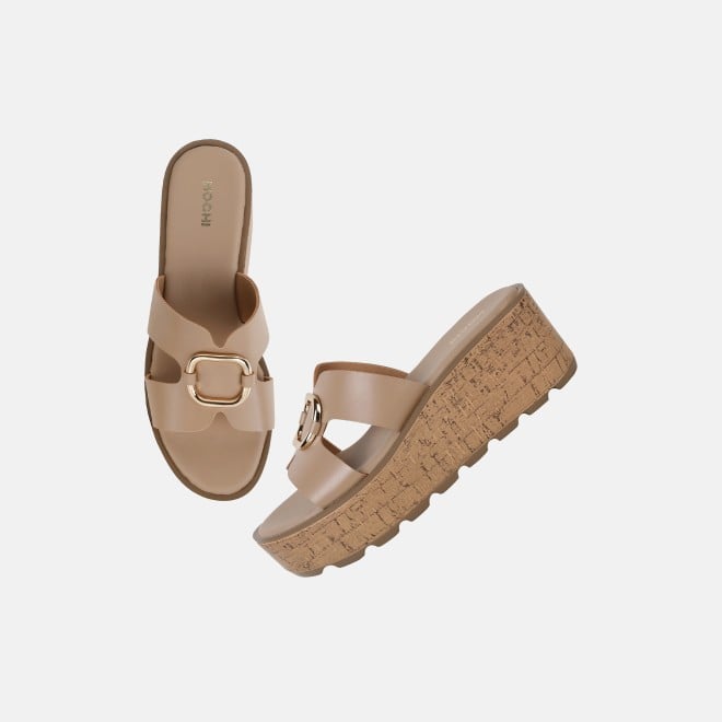 Mochi Women Beige Casual Slip Ons (SKU: 34-420-20-35)