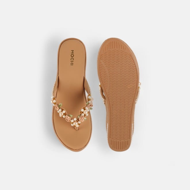 Mochi Women Antic-gold Casual Slip Ons (SKU: 34-421-28-36)