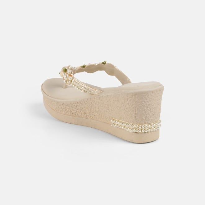 Mochi Women Beige Casual Slip Ons (SKU: 34-421-20-36)