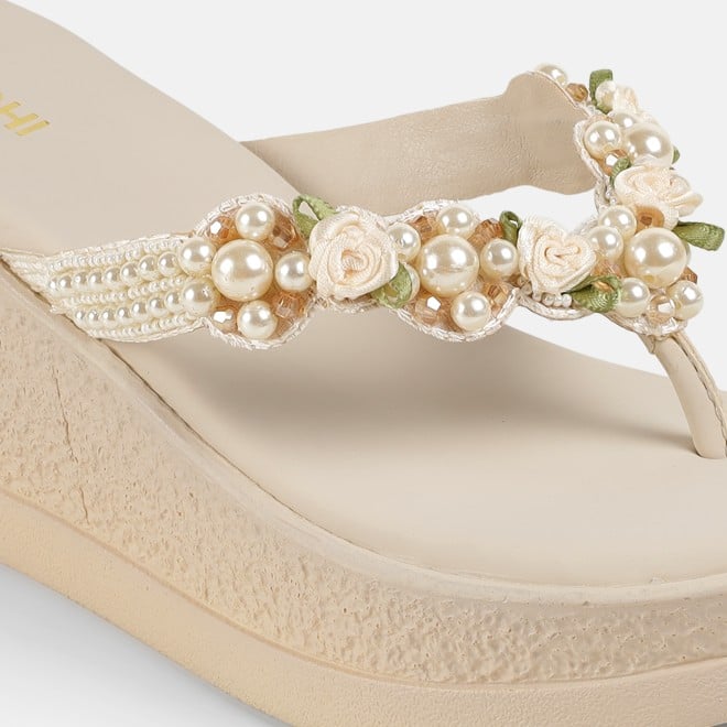 Mochi Women Beige Casual Slip Ons (SKU: 34-421-20-36)