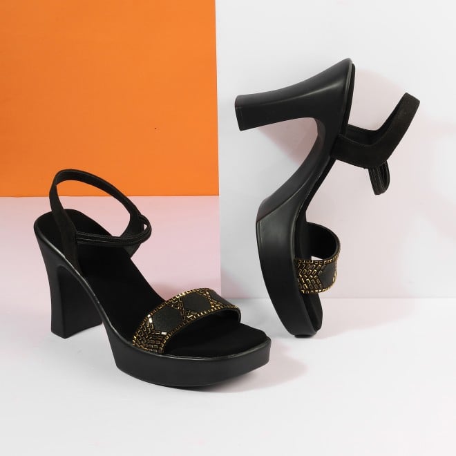 Mochi Women Black Casual Sandals