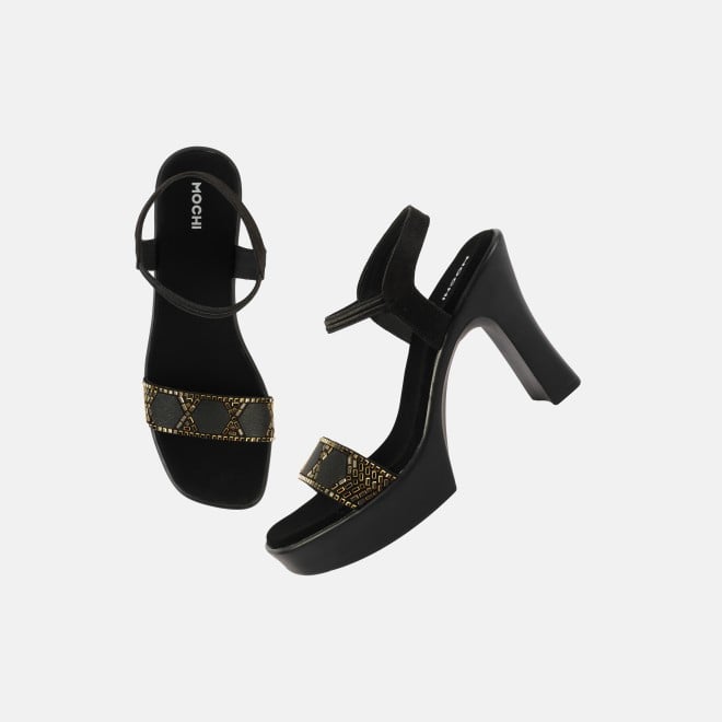 Mochi Women Black Casual Sandals (SKU: 34-422-11-36)