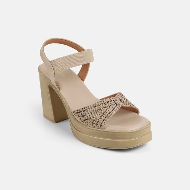 Mochi Women Beige Casual Sandals