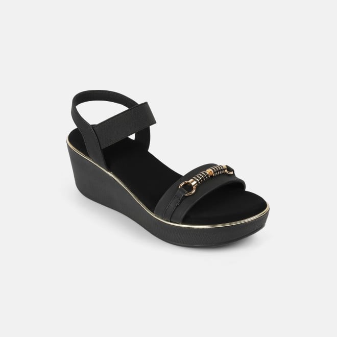 Mochi Women Black Casual Sandals