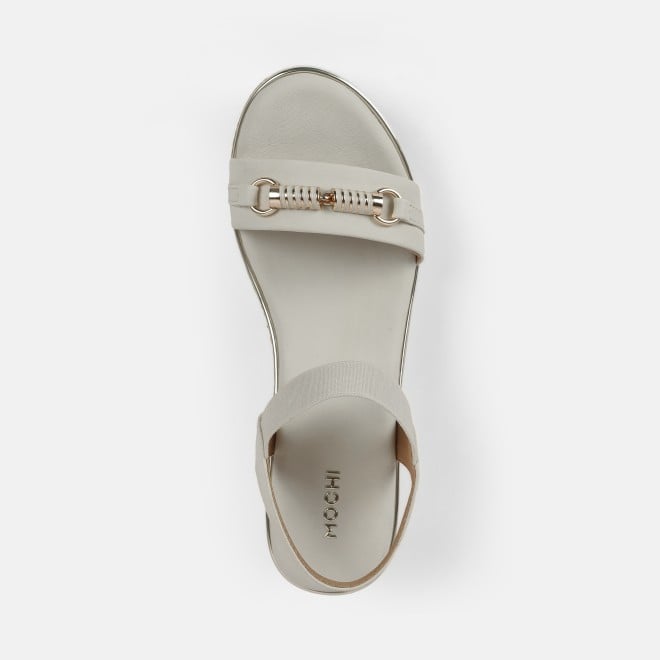 Mochi Women Beige Casual Sandals (SKU: 34-424-20-36)