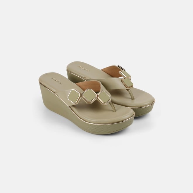 Mochi Women Green Casual Slippers (SKU: 34-425-21-36)