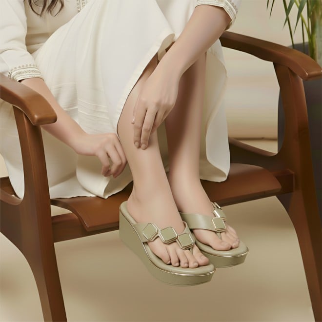 Mochi Women Green Casual Slippers (SKU: 34-425-21-36)