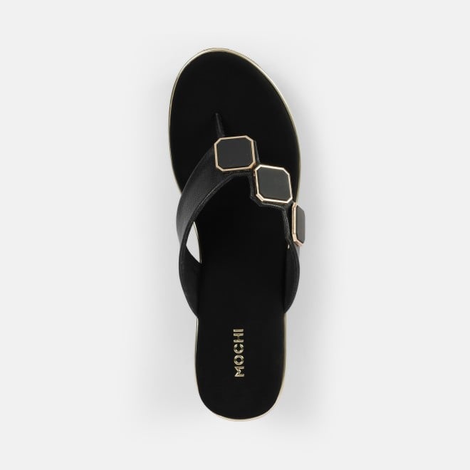Mochi Women Black Casual Slippers (SKU: 34-425-11-36)