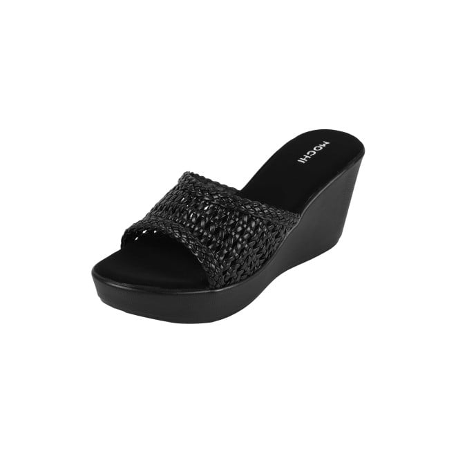 Mochi Women Black Casual Slip Ons (SKU: 34-428-11-36)