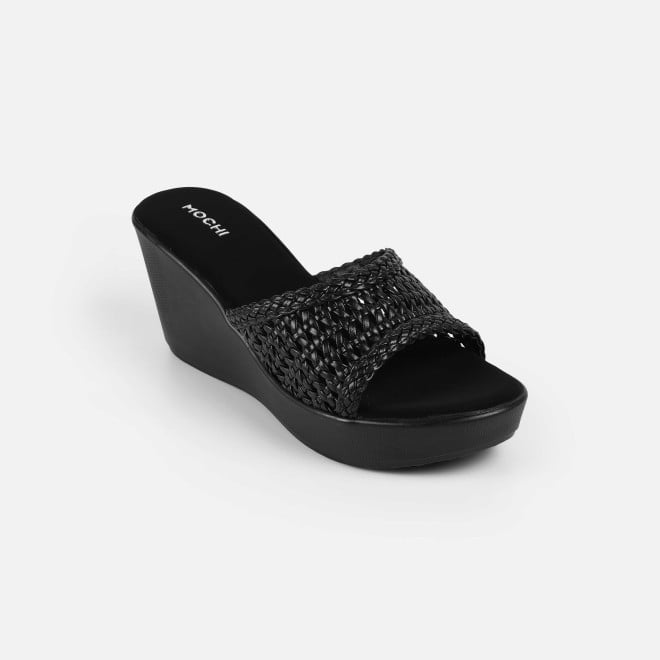 Mochi Women Black Casual Slip Ons (SKU: 34-428-11-36)