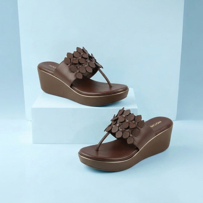 Mochi Women Brown Casual Slip Ons (SKU: 34-435-12-36)