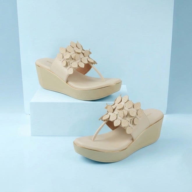 Mochi Women Beige Casual Slip Ons (SKU: 34-435-20-35)