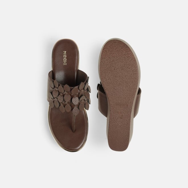 Mochi Women Brown Casual Slip Ons (SKU: 34-435-12-36)