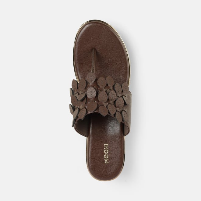 Mochi Women Brown Casual Slip Ons (SKU: 34-435-12-36)