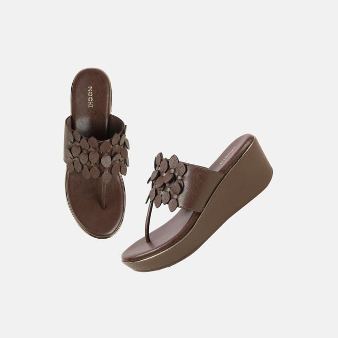 Mochi Women Brown Casual Slip Ons (SKU: 34-435-12-36)