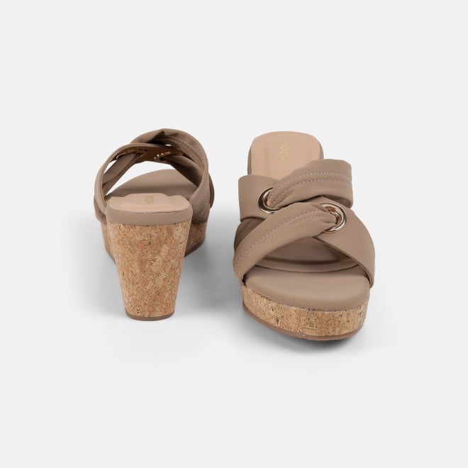 Mochi Women Beige Casual Slip Ons (SKU: 34-438-20-36)