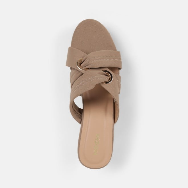 Mochi Women Beige Casual Slip Ons (SKU: 34-438-20-36)