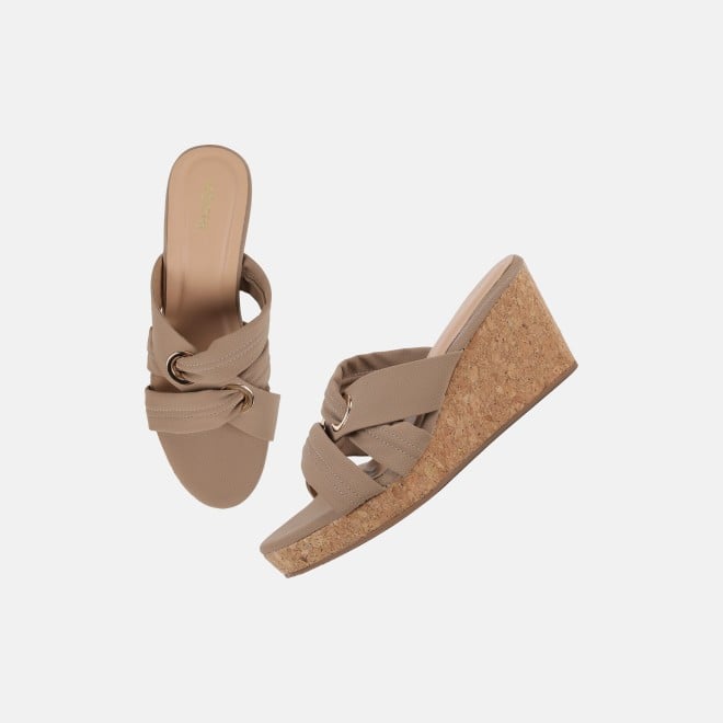 Mochi Women Beige Casual Slip Ons (SKU: 34-438-20-36)