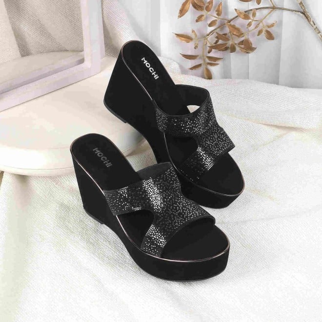 Mochi Women Black Casual Slip Ons (SKU: 34-53-11-36)