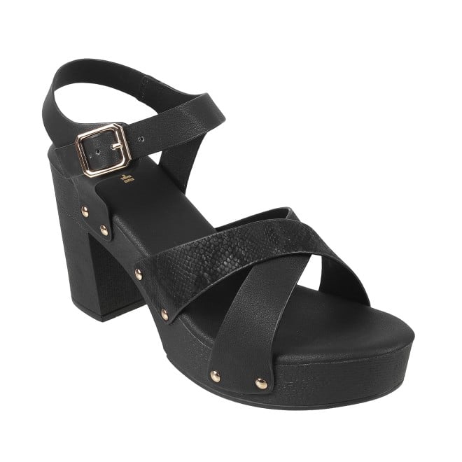 Mochi Women Black Casual Sandals