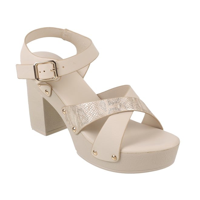 Mochi Women Beige Casual Sandals