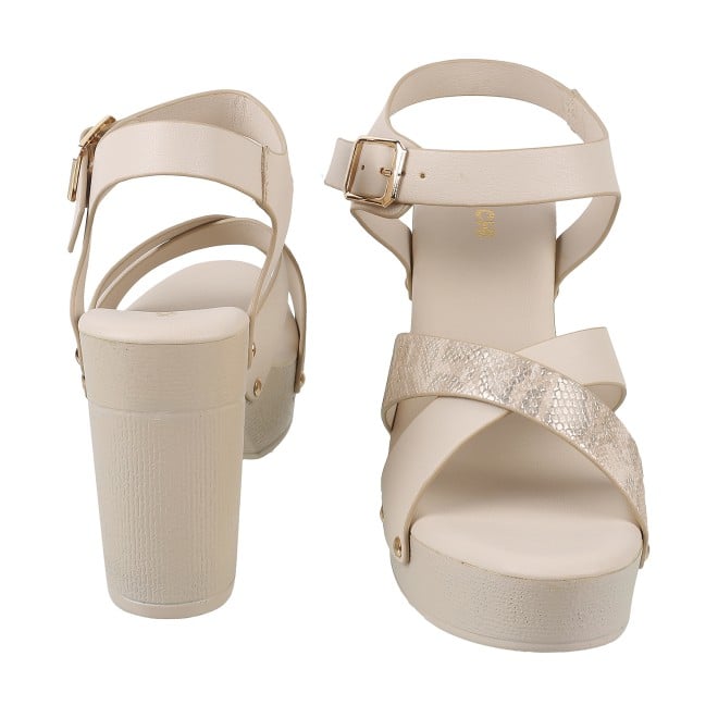 Mochi Women Beige Casual Sandals (SKU: 34-900224-20-41)