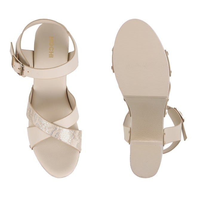 Mochi Women Beige Casual Sandals (SKU: 34-900224-20-41)