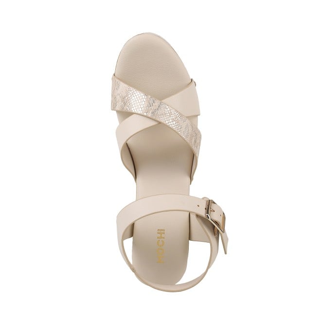 Mochi Women Beige Casual Sandals (SKU: 34-900224-20-41)