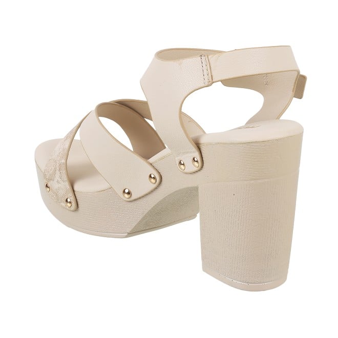 Mochi Women Beige Casual Sandals (SKU: 34-900224-20-41)