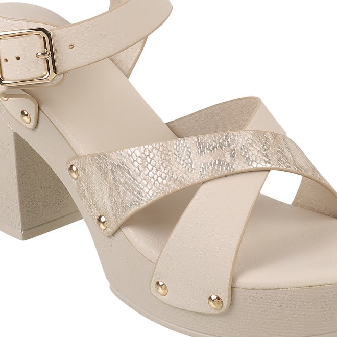 Mochi Women Beige Casual Sandals (SKU: 34-900224-20-41)