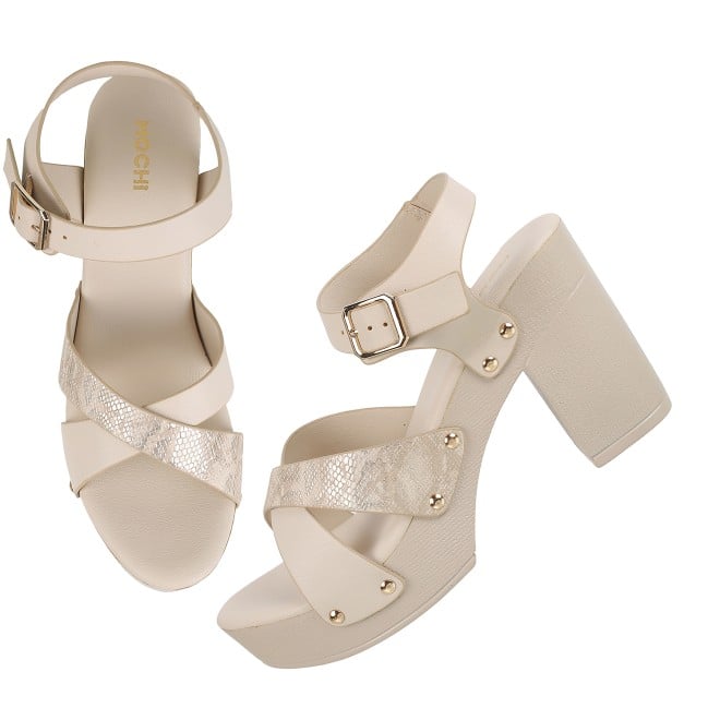 Mochi Women Beige Casual Sandals (SKU: 34-900224-20-41)