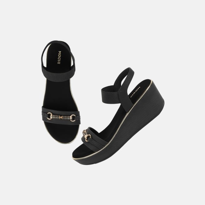 Mochi Women Black Casual Sandals (SKU: 34-900424-11-37)