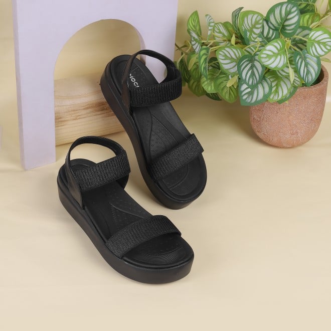 Mochi Women Black Casual Sandals