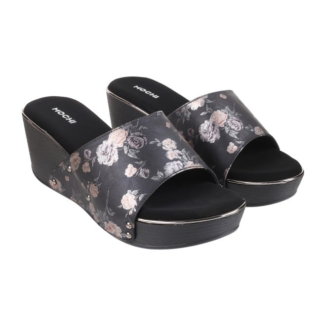 Mochi Women Black Casual Sandals